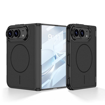 iPhone Duo - Magnetic Hinge Protection Leather Cover Built-in Tempered Glass Film & Magnetic Ring