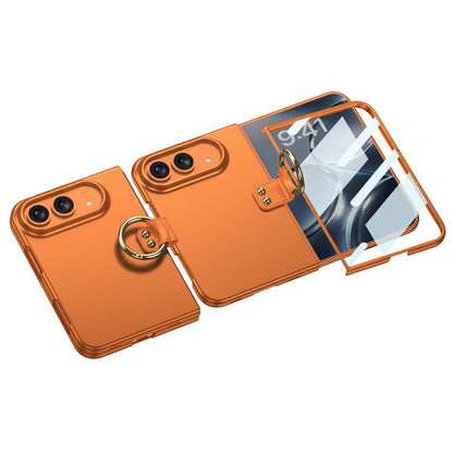 iPhone Ultra | Slim Full‑Coverage Phone Case Built-in Tempered Glass Film & Side Clip‑Style Finger Ring Grip