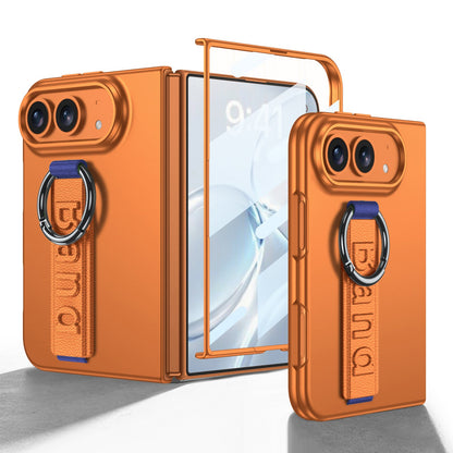 iPhone Ultra | Slim Full‑Coverage Phone Case Built-in Tempered Glass Film & Wrist Strap with Finger Ring Grip