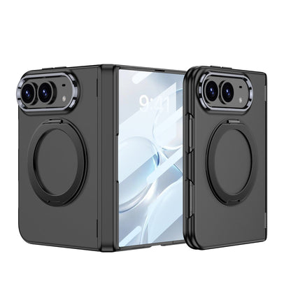 iPhone Ultra - Magnetic Hinge Protection Fashion Cover Built-in Tempered Glass Film & Magnetic Kickstand