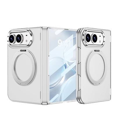 iPhone Ultra - Magnetic Hinge Protection Fashion Cover Built-in Tempered Glass Film & Magnetic Kickstand