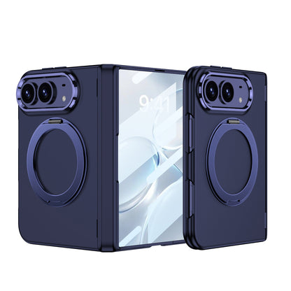 iPhone Ultra - Magnetic Hinge Protection Fashion Cover Built-in Tempered Glass Film & Magnetic Kickstand