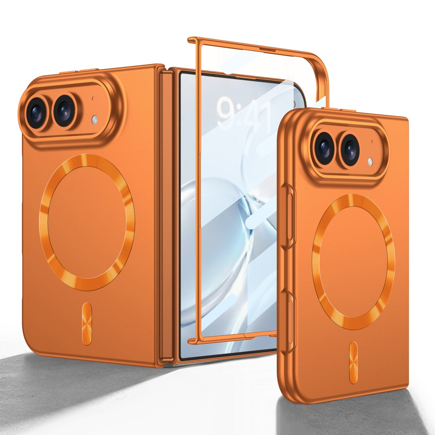 iPhone Ultra | Slim Full‑Coverage Phone Case Built-in Tempered Glass Film & Magnetic Ring