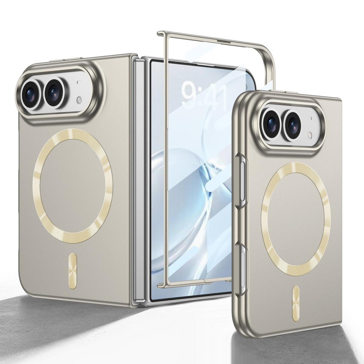 iPhone Ultra | Slim Full‑Coverage Phone Case Built-in Tempered Glass Film & Magnetic Ring