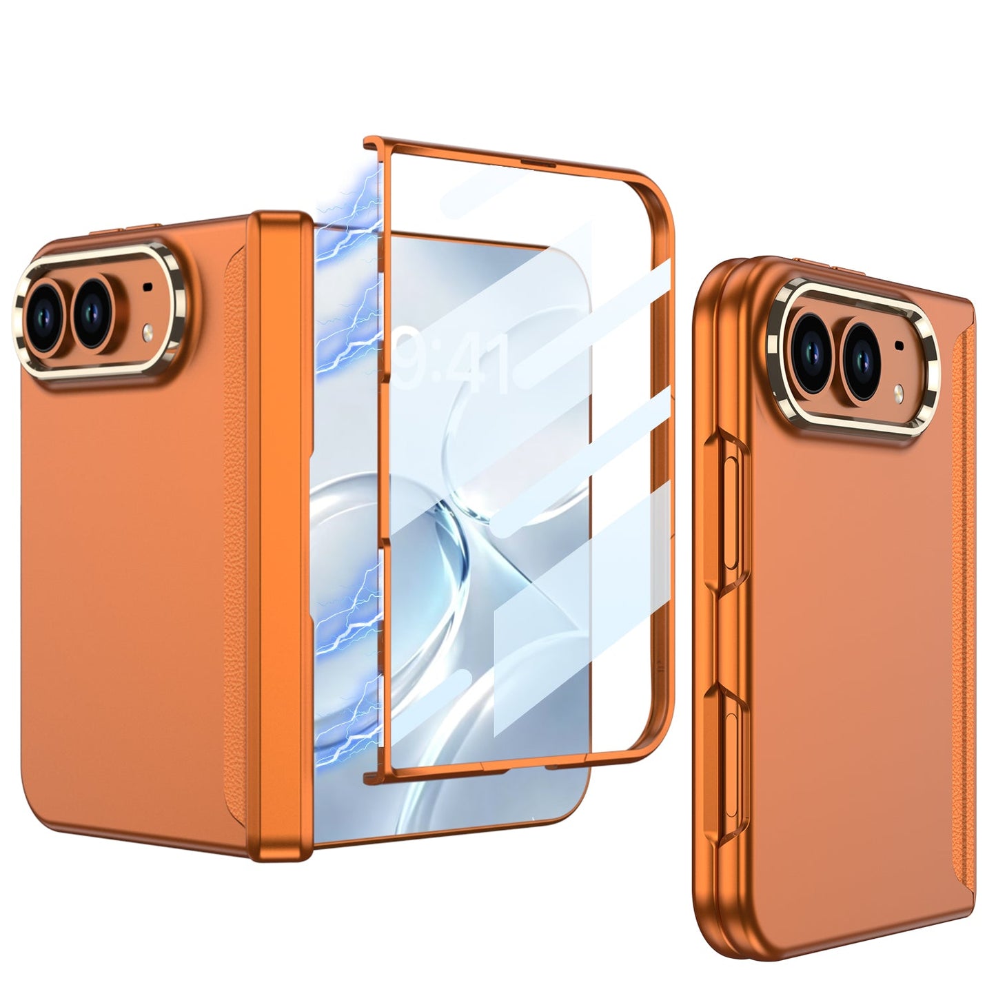 iPhone Ultra - Magnetic Hinge Protection Business Cover Built-in Tempered Glass Film