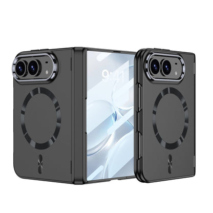 iPhone Ultra - Magnetic Hinge Protection Fashion Cover Built-in Tempered Glass Film & Magnetic Ring