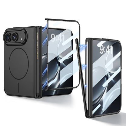 iPhone Duo - Magnetic Hinge Protection Cover Built-in Tempered Glass Film & Magnetic Stylus