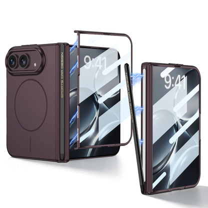 iPhone Duo - Magnetic Hinge Protection Cover Built-in Tempered Glass Film & Magnetic Stylus