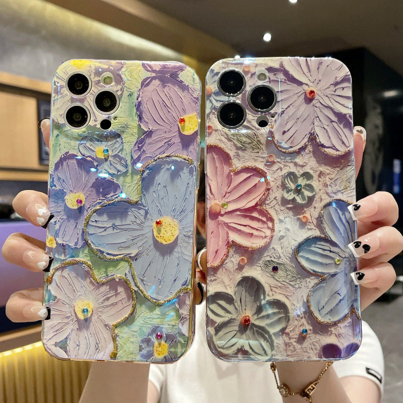 Ins Hot Oil Painting Flower iPhone Cases