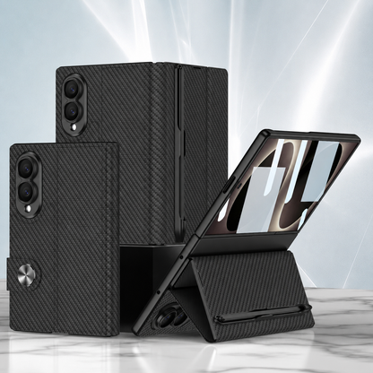 Luxurious Leather Phone Cover With Screen Protector & Pen-slot & Stylus For Galaxy Z Fold8/7/6 Wide Ultra