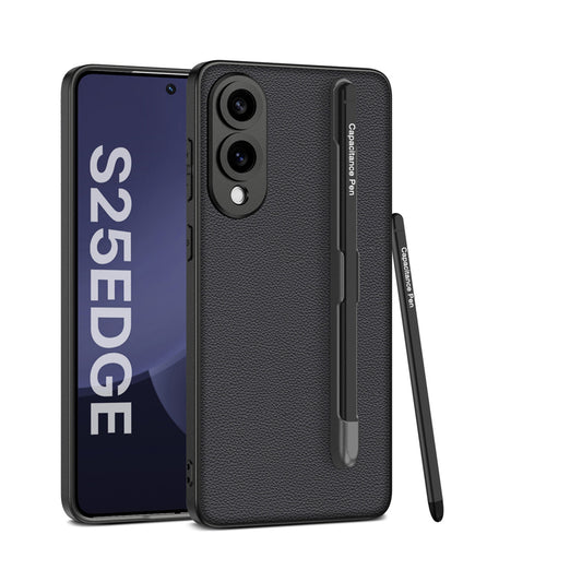 Business Leather Case With Pen For Galaxy S25 Edge