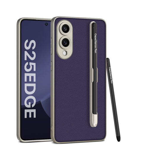Business Leather Case With Pen For Galaxy S25 Edge
