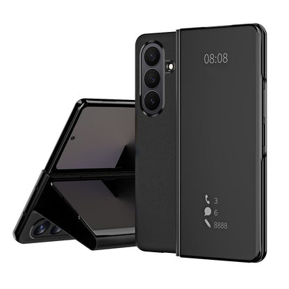 Smart Mirror Clear View Flip Case Luxury Magnetic Leather Kickstand Shockproof Cover For Galaxy Z Fold 7/6/5/4/3