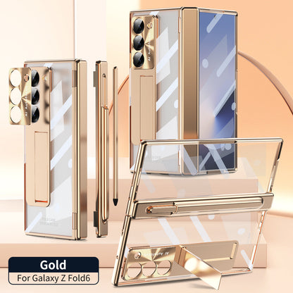 Magnetic Hinge Plating Case For Galaxy Z Fold 7/6/5/4/3 With Double Hinge Protector