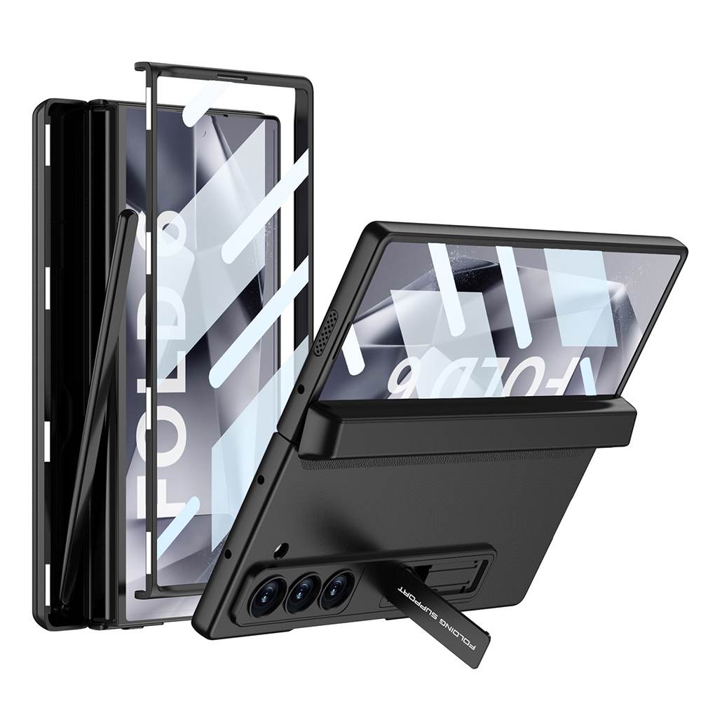 Magnetic Hinge Bracket Integrated Screen Glass S Pen Slot Matte Case for Galaxy Z Fold6