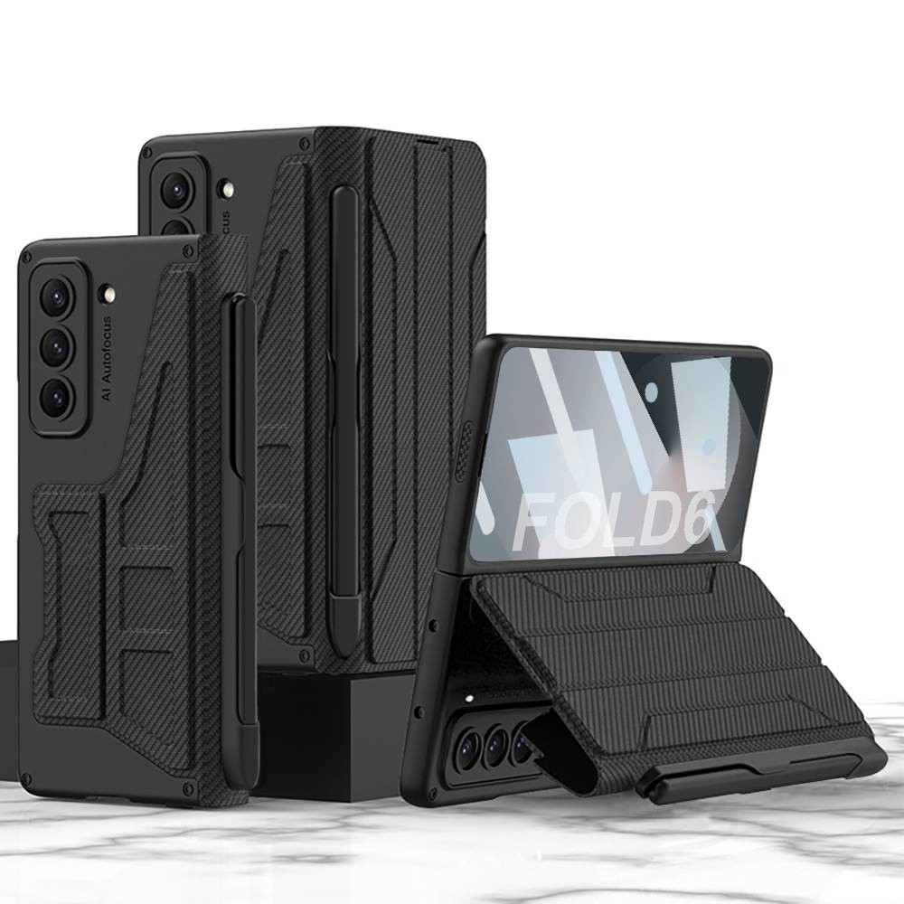 Warrior Leather Holder S Pen Slot Integrated Film Case for Galaxy Z Fold6