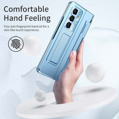 Golden Armor Hinge Magnetic Bracket Protective Phone Case With Front Protection Film For Galaxy Z Fold 7/6/5/4/3