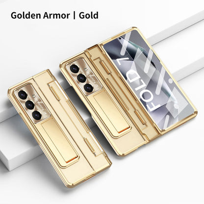 Armor Electroplated Shockproof Phone Case With Screen Protector For Galaxy Z Fold 8/7/6/5/4/3