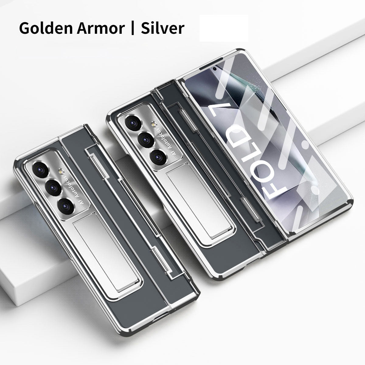 Armor Electroplated Shockproof Phone Case With Screen Protector For Galaxy Z Fold 8/7/6/5/4/3
