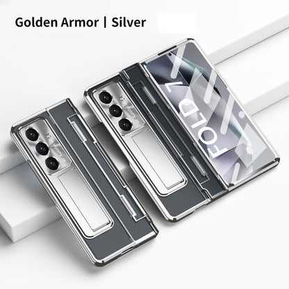 Armor Electroplated Shockproof Phone Case With Screen Protector For Galaxy Z Fold 8/7/6/5/4/3