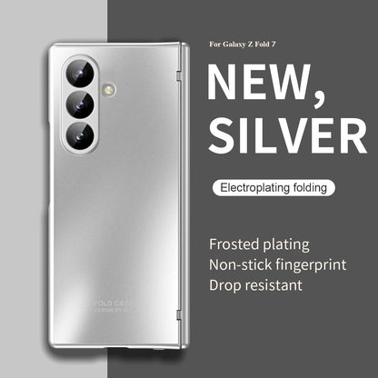 Electroplating Shockproof Phone Case With Back Screen Protector Film For Galaxy Z Fold 7/6/5/4/3