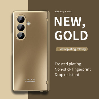 Electroplating Shockproof Phone Case With Back Screen Protector Film For Galaxy Z Fold 7/6/5/4/3