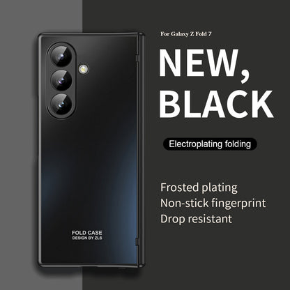 Electroplating Shockproof Phone Case With Back Screen Protector Film For Galaxy Z Fold 7/6/5/4/3