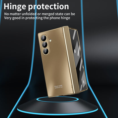 Electroplating Shockproof Phone Case With Back Screen Protector Film For Galaxy Z Fold 7/6/5/4/3