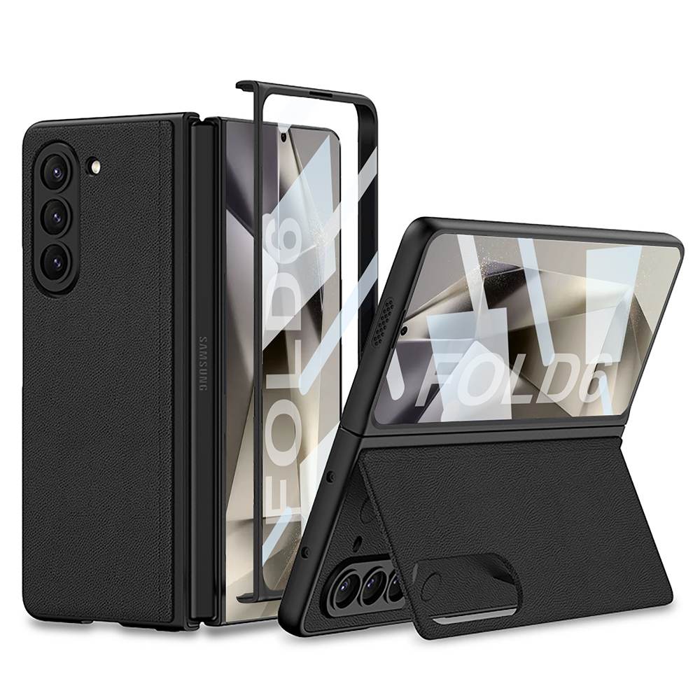 Leather Bracket Integrated Screen Glass Cover for Samsung Galaxy Z Fold6