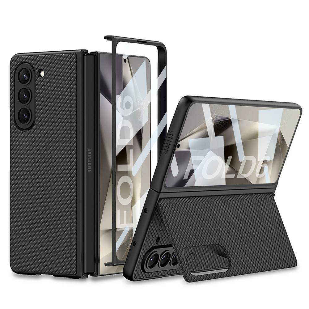 Leather Bracket Integrated Screen Glass Cover for Samsung Galaxy Z Fold6