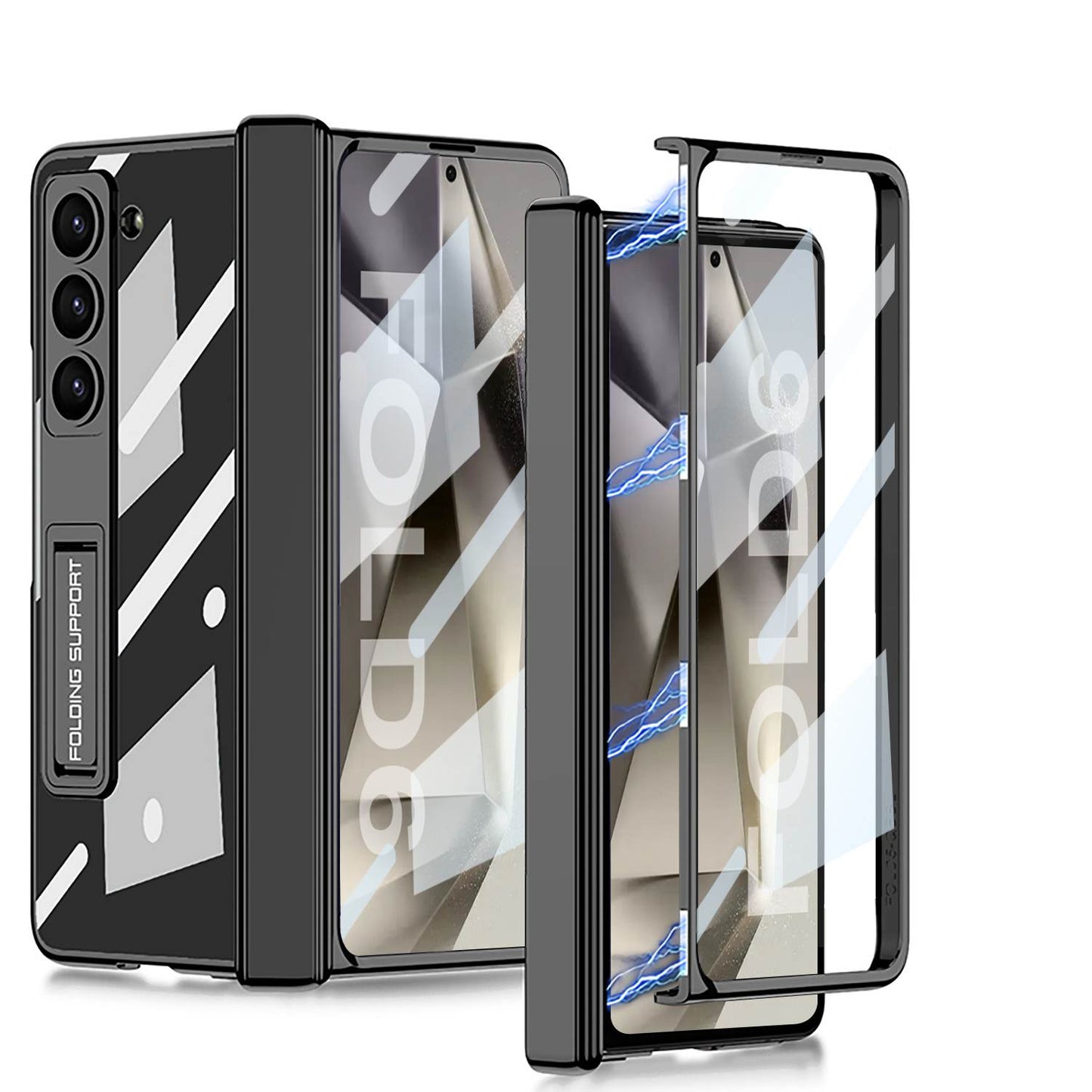 Plating Transparent Magnetic Hinge Bracket Screen Integrated Film Case for Galaxy Z Fold6