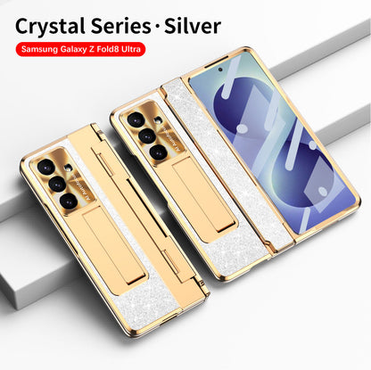 Luxury Crystal Gold Electroplated Shockproof Phone Case With Screen Protector For Galaxy Z Fold 8/7/6/5/4/3