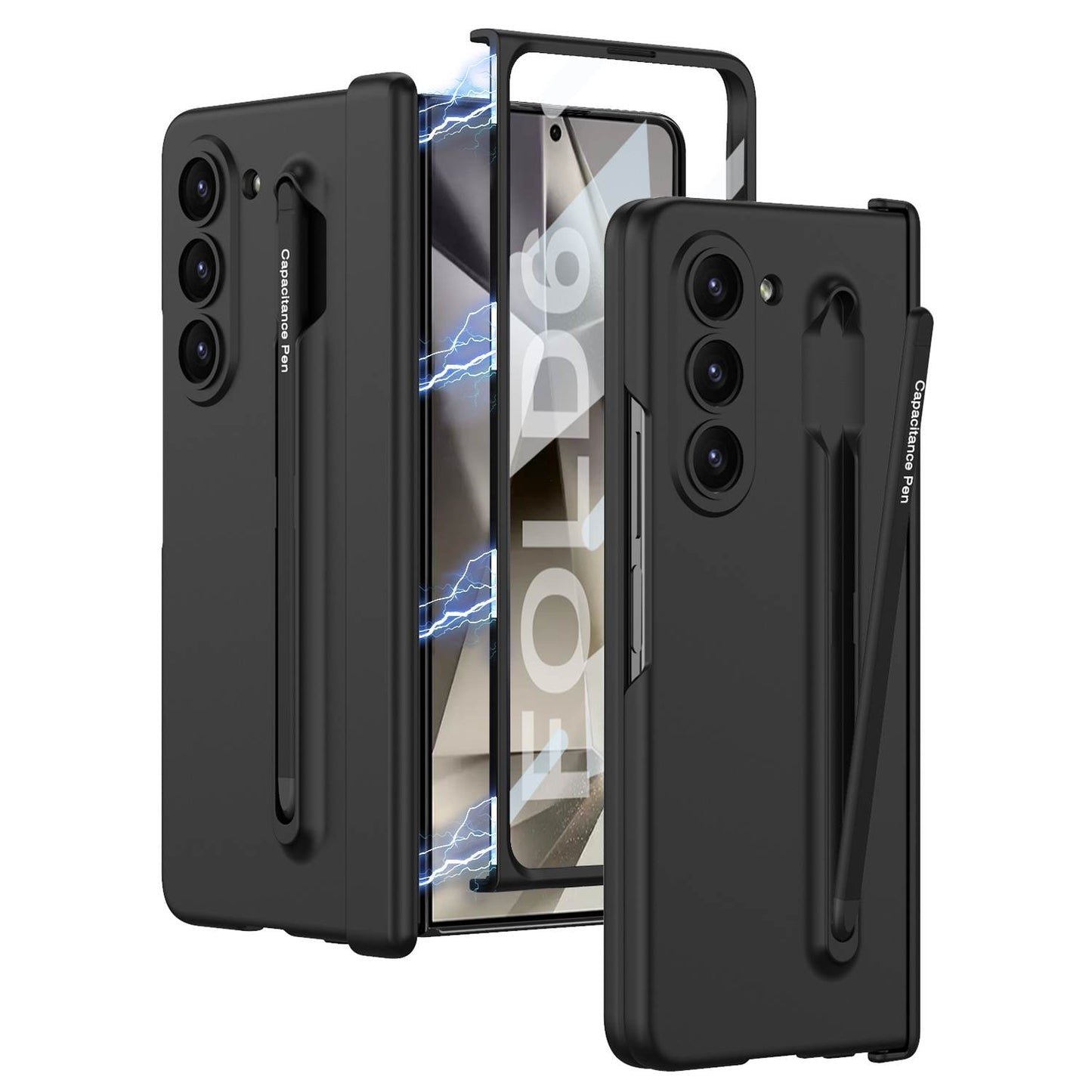 Magnetic Hinge Integrated Screen Glass Case with S Pen Slot & Pen for Samsung Galaxy Z Fold6