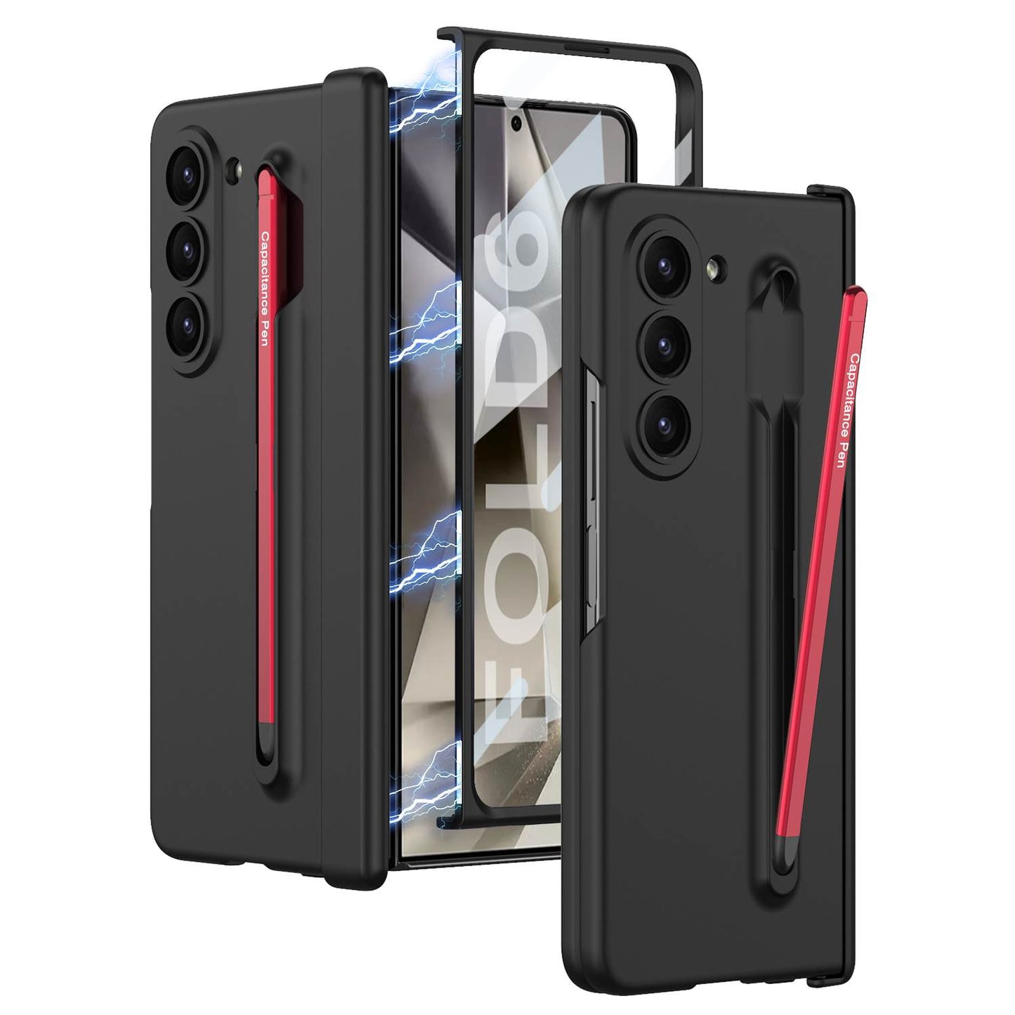 Magnetic Hinge Integrated Screen Glass Case with S Pen Slot & Pen for Samsung Galaxy Z Fold6