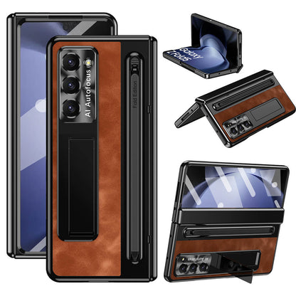 Leather Case With S Pen & Bracket for Samsung Galaxy Z Fold 4/5/6