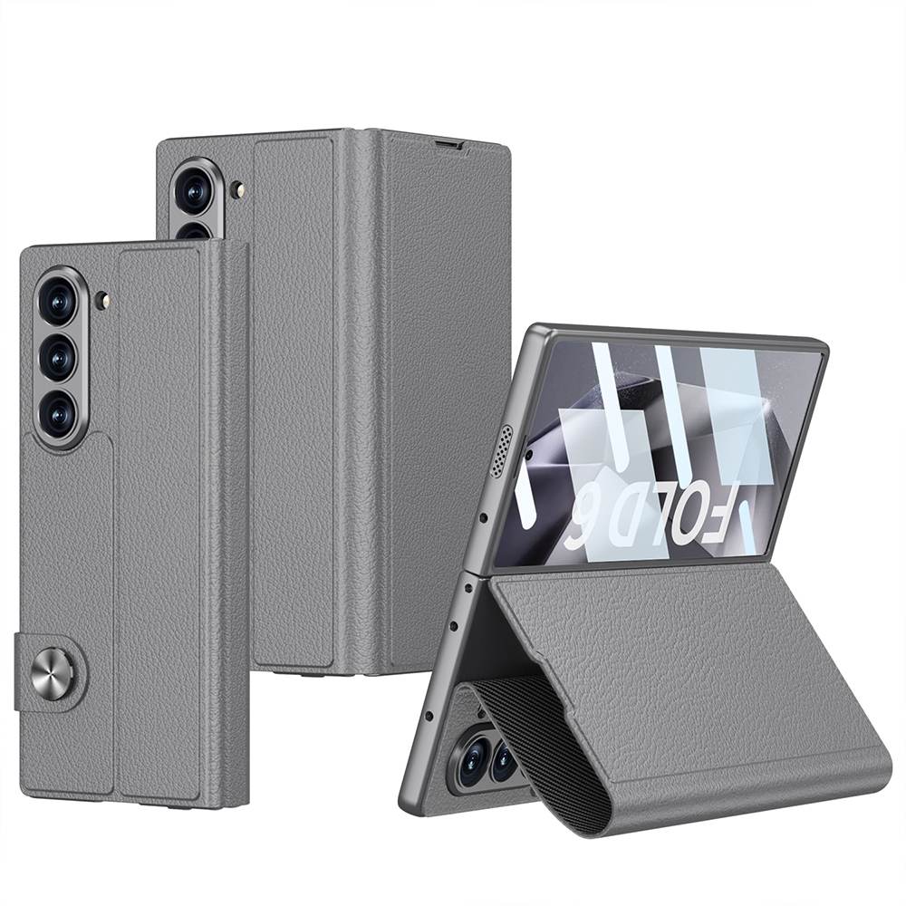 Magnetic Buckle Integrated Film Leather Wallet Bracket Case for Galaxy Z Fold6