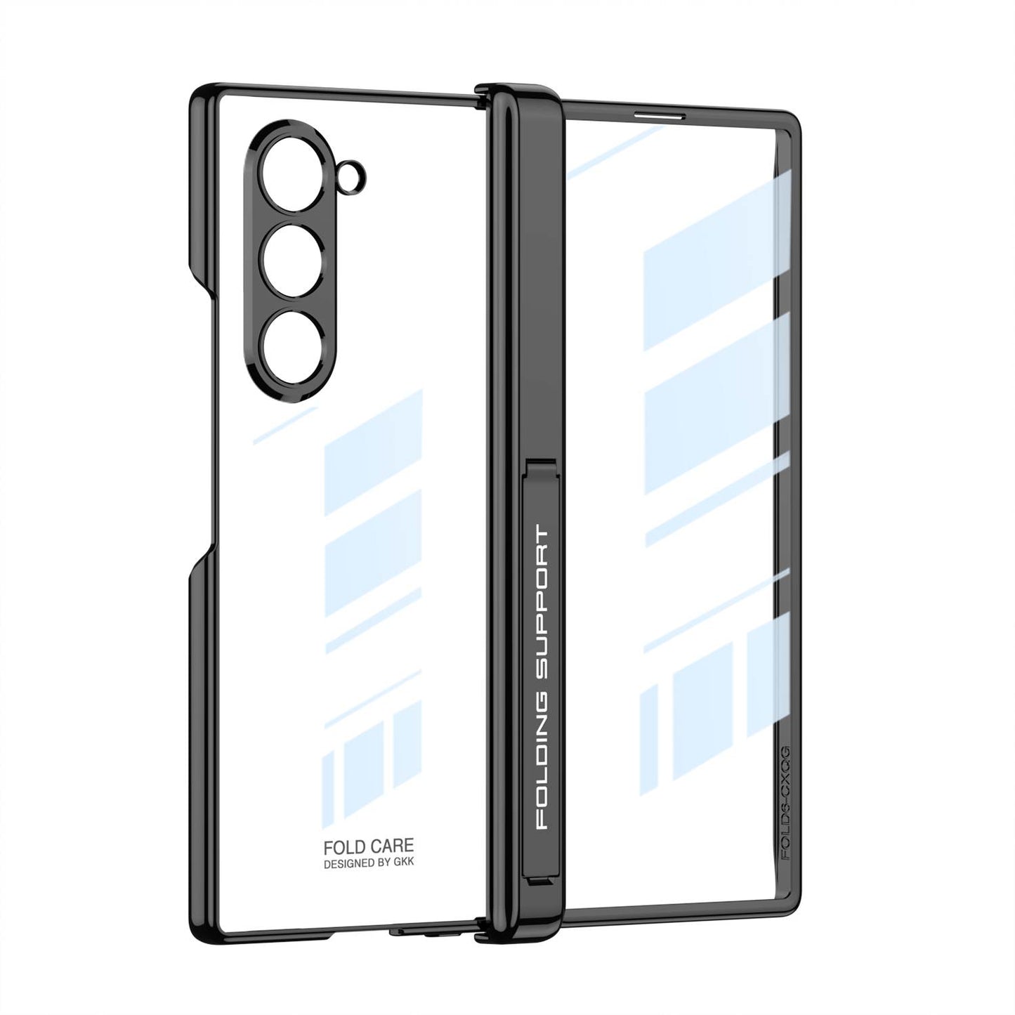 Magnetic Hinge Holder Integrated Screen Glass Electroplated Transparent Case for Galaxy Z Fold6