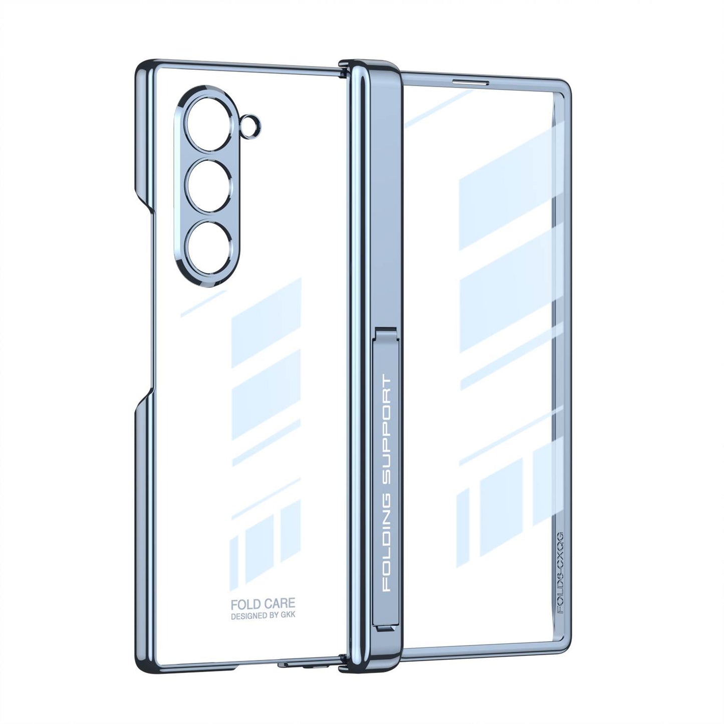 Magnetic Hinge Holder Integrated Screen Glass Electroplated Transparent Case for Galaxy Z Fold6