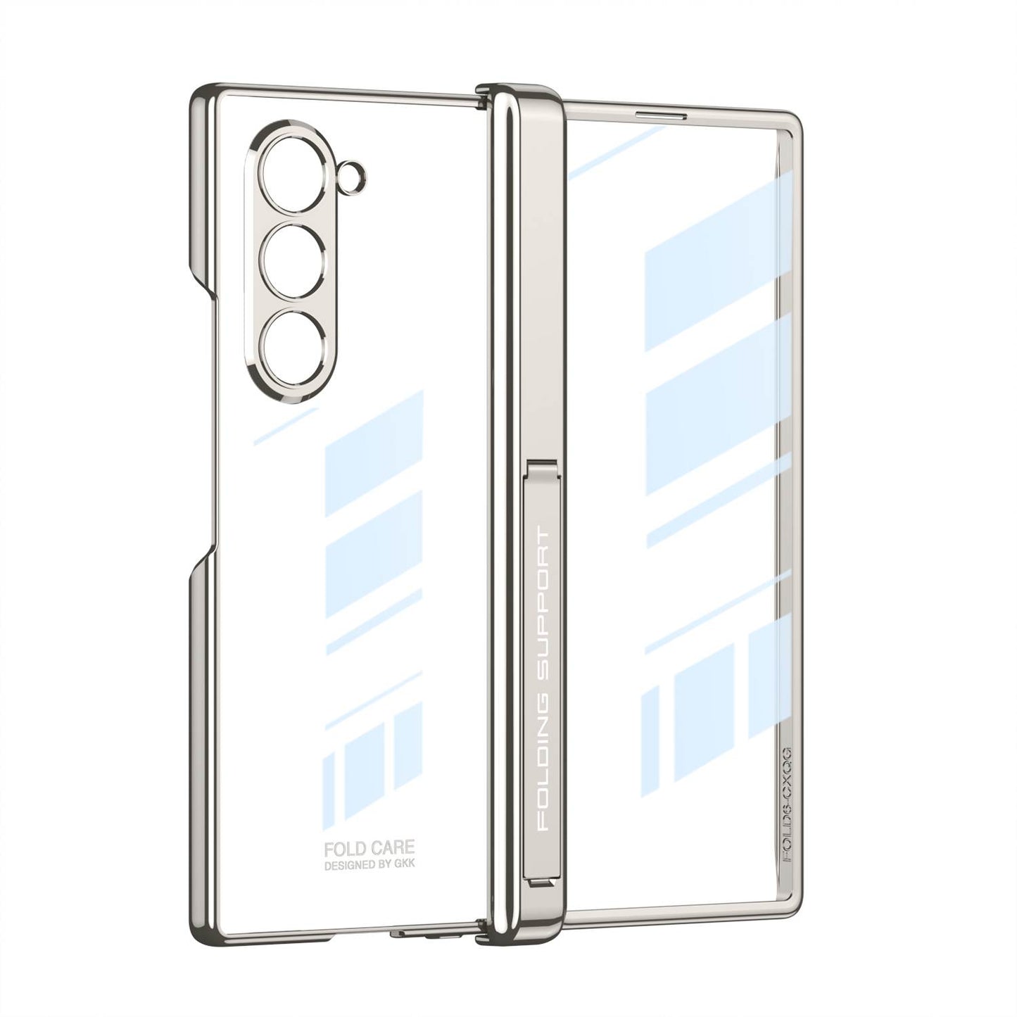 Magnetic Hinge Holder Integrated Screen Glass Electroplated Transparent Case for Galaxy Z Fold6