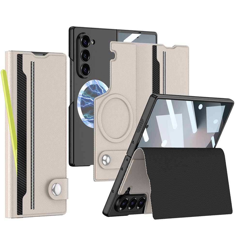 Magnetic Removable Multifunctional Leather Wallet Card Holder Case for Galaxy Z Fold6/Fold5