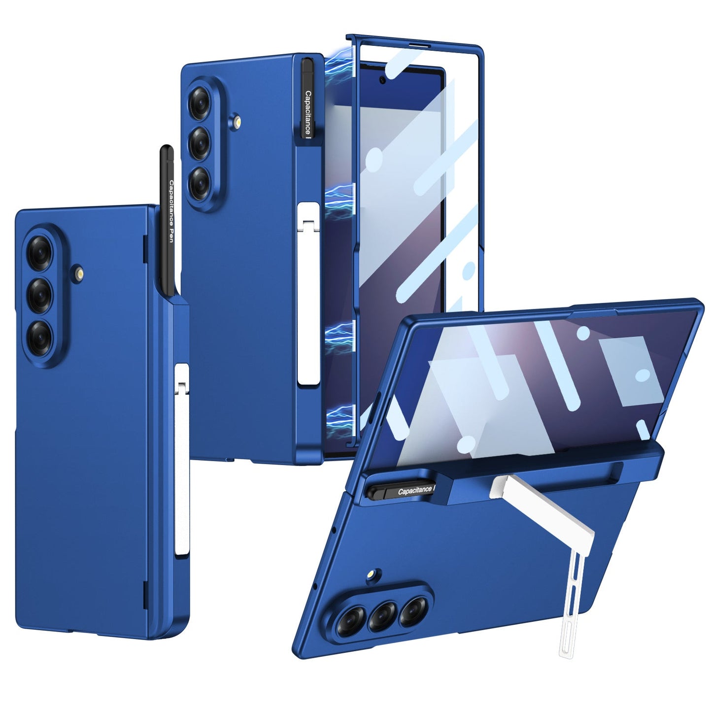 Magnetic Hinge Hidden Bracket All-included Case With Pen Box For Galaxy Z Fold