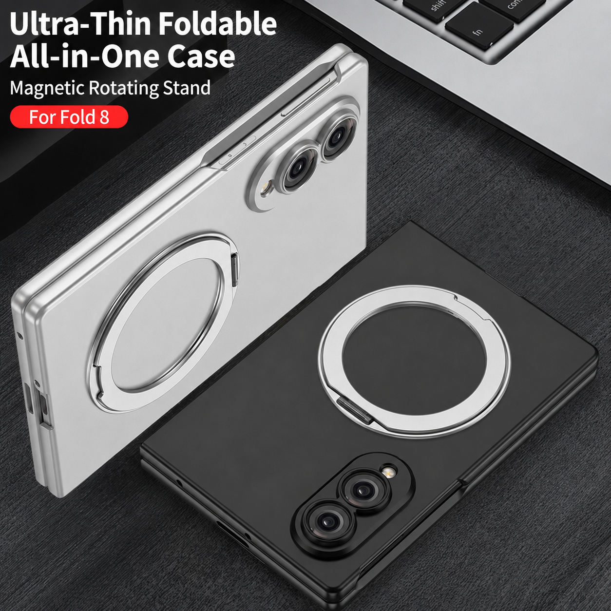 Ultra-thin Shockproof Phone Cover With Ring Holder For Galaxy Z Fold 8/7/6/5/4/3 Wide Ultra