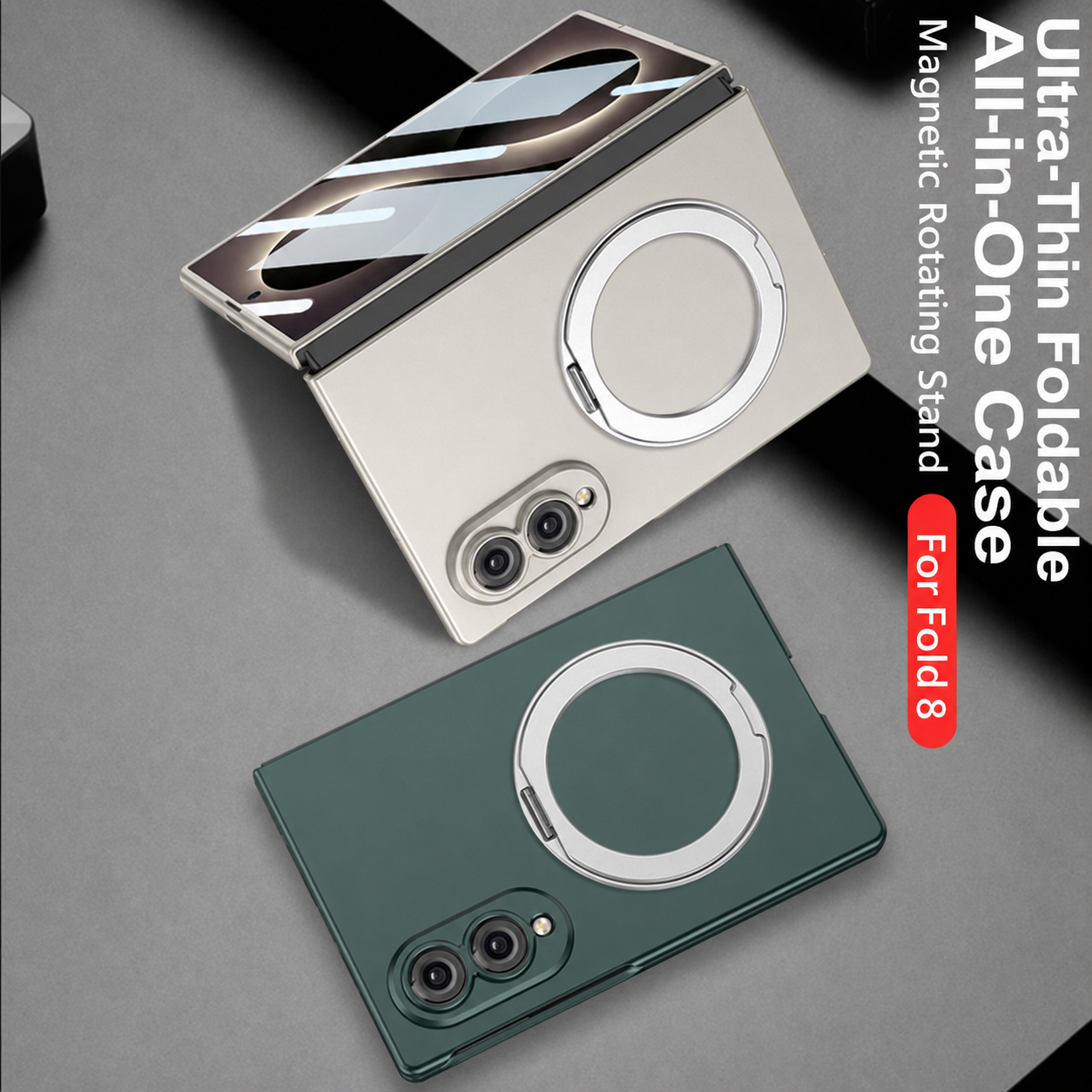 Ultra-thin Shockproof Phone Cover With Ring Holder For Galaxy Z Fold 8/7/6/5/4/3 Wide Ultra