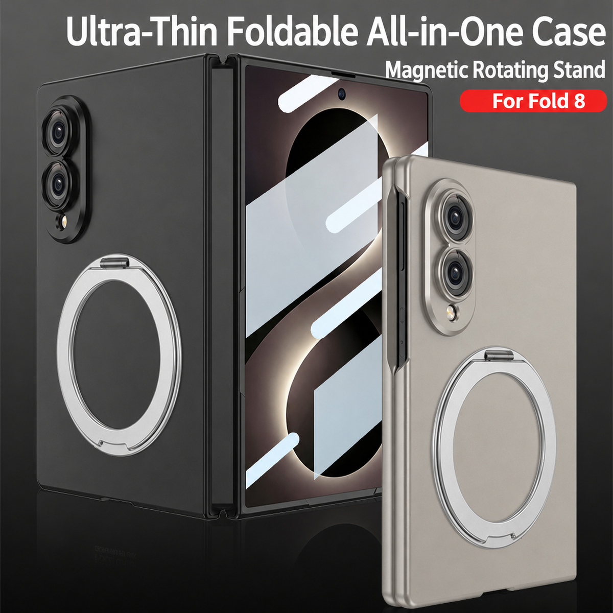 Ultra-thin Shockproof Phone Cover With Ring Holder For Galaxy Z Fold 8/7/6/5/4/3 Wide Ultra