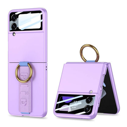 Ring Strap Holder Back Screen Glass Cover for Galaxy Z Flip 3/4/5/6