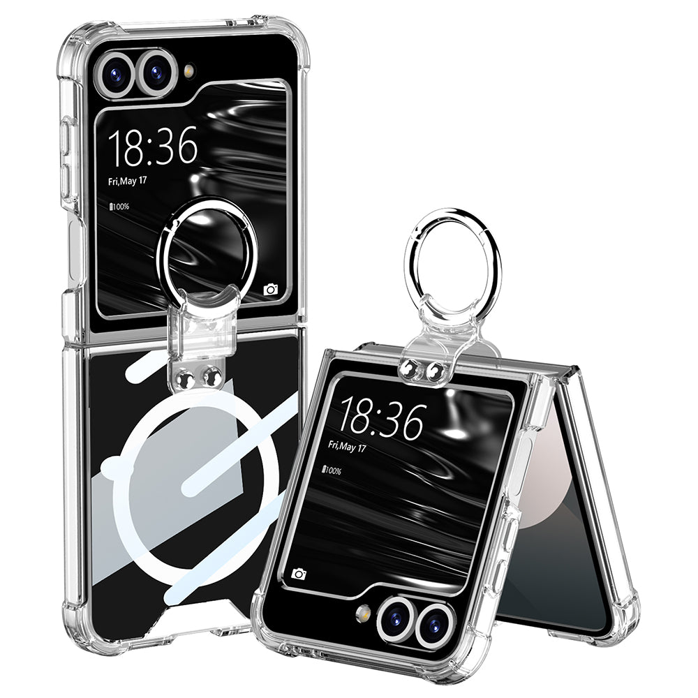 Magnetic Wireless Charging Ring Bracket Shockproof Case for Samsung Galaxy Z Flip 3/4/5/6