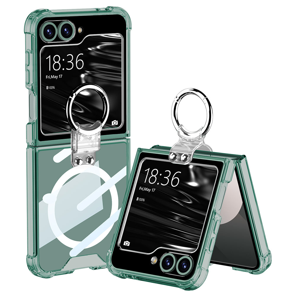 Magnetic Wireless Charging Ring Bracket Shockproof Case for Samsung Galaxy Z Flip 3/4/5/6