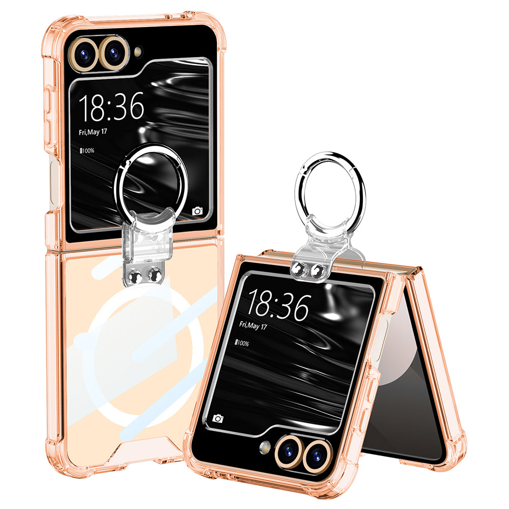 Magnetic Wireless Charging Ring Bracket Shockproof Case for Samsung Galaxy Z Flip 3/4/5/6