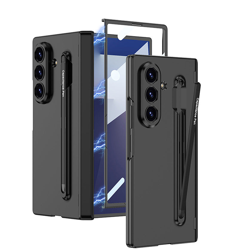 Magnetic Hinge Protective Phone Case With Pen-slot & Stylus & Screen Glass Flim For Galaxy Z Fold8/7/6/5