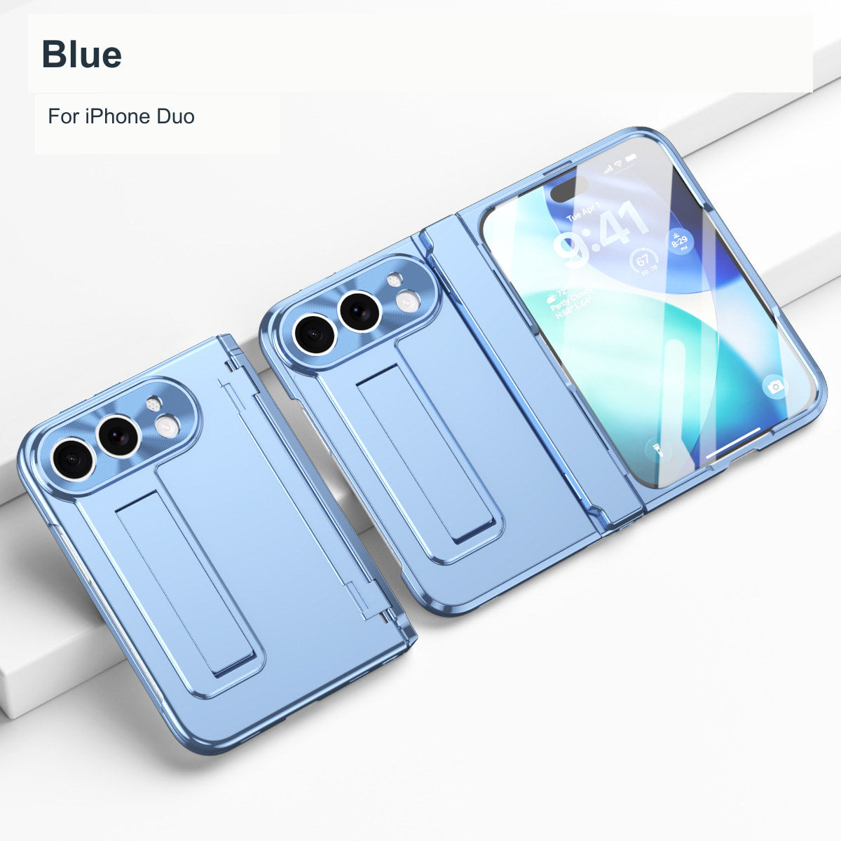 iPhone Duo | Electroplated Kickstand Case with Hinge Protection & Glass Front